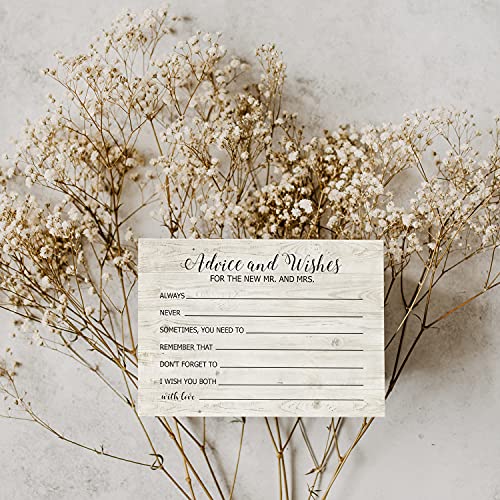 TENTADO Advice and Wishes Cards for the New Mr and Mrs, Bride & Groom, Newlyweds, Wedding Advice Cards Perfect for Bridal Shower or Wedding, Wedding Guest Book Alternative, Pack of 50 4x6 Inch - Image 2