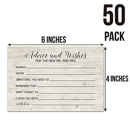 TENTADO Advice and Wishes Cards for the New Mr and Mrs, Bride & Groom, Newlyweds, Wedding Advice Cards Perfect for Bridal Shower or Wedding, Wedding Guest Book Alternative, Pack of 50 4x6 Inch - Image 4