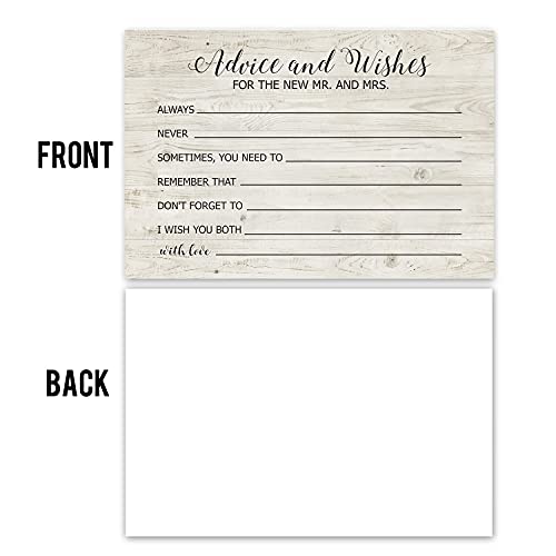 TENTADO Advice and Wishes Cards for the New Mr and Mrs, Bride & Groom, Newlyweds, Wedding Advice Cards Perfect for Bridal Shower or Wedding, Wedding Guest Book Alternative, Pack of 50 4x6 Inch - Image 5