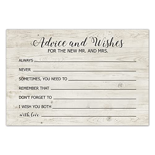 TENTADO Advice and Wishes Cards for the New Mr and Mrs, Bride & Groom, Newlyweds, Wedding Advice Cards Perfect for Bridal Shower or Wedding, Wedding Guest Book Alternative, Pack of 50 4x6 Inch - Image 1