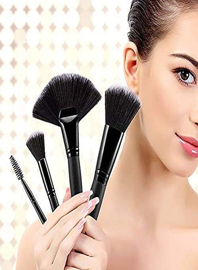 lele? Makeup brush set of 24 with leather pouch Makeup Brushes for Women & Girls, Eyeliner, Eye Shadow, Eye Brow, Foundation, Powder Liquid Cream Blending Brush, - Image 2
