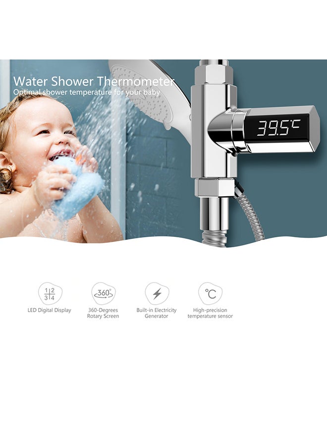 Led Display Shower Water Thermometer Silver 12.00x3.00x10.00cm - Image 5