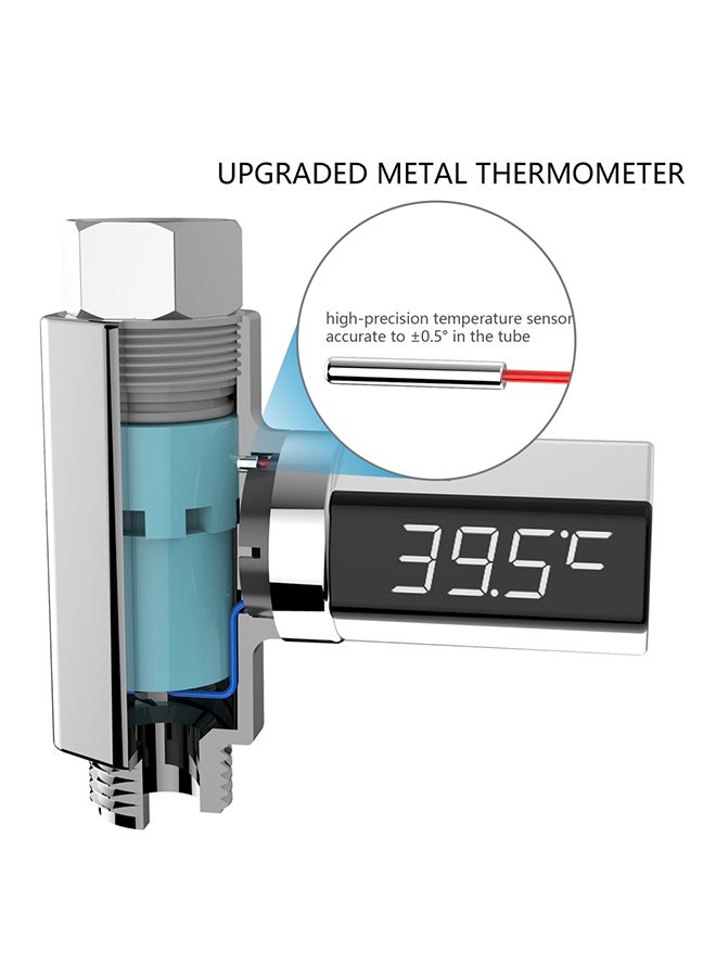 Led Display Shower Water Thermometer Silver 12.00x3.00x10.00cm - Image 3