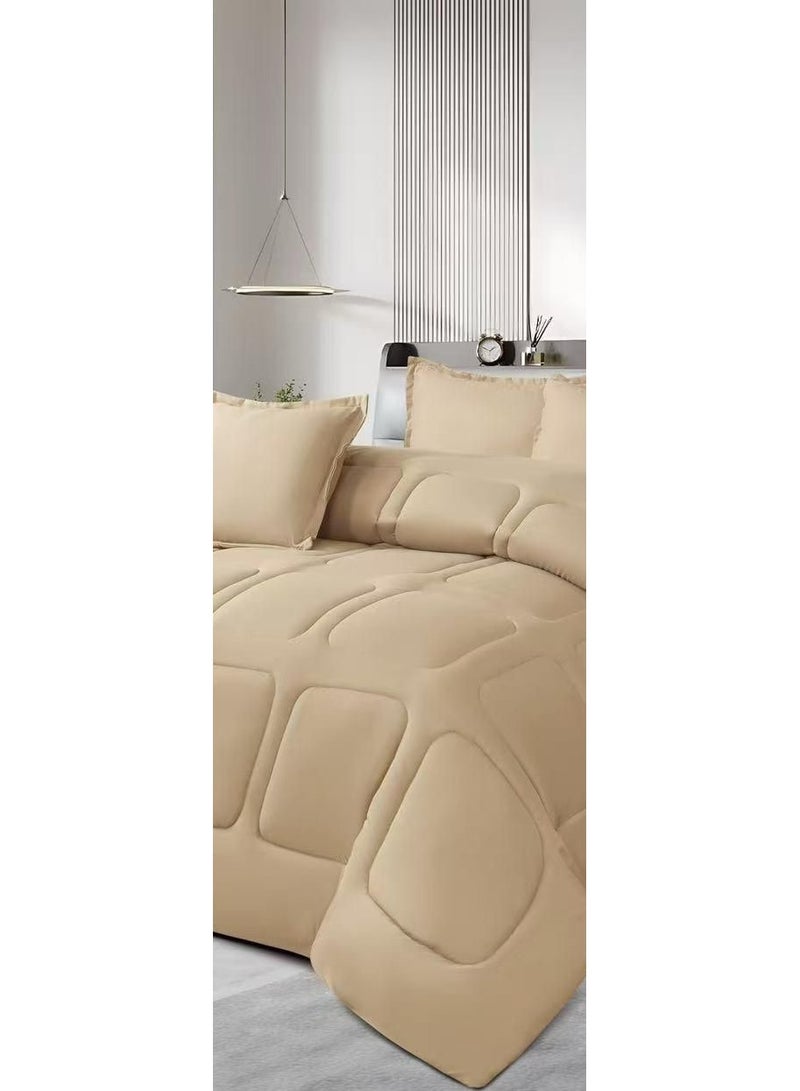 مينجلي طقم لحاف مزدوج مكون من 6 قطع ليضيف لك الجمال والاناقه لغرفتك مايكروفايبر لحاف مقاس 250x230 سم - Image 3