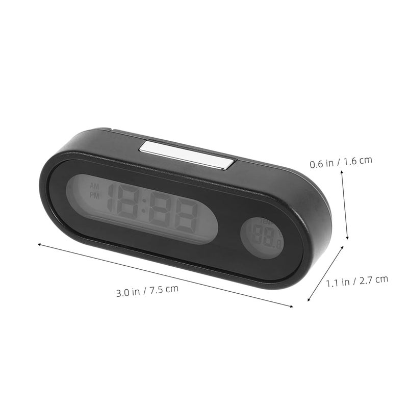 Hemobllo Mini Digital Clock Temperature Display Backlit Dashboard Clock for Vehicles Battery-Free Design Suitable for Cars Trucks and SUVs - Image 2
