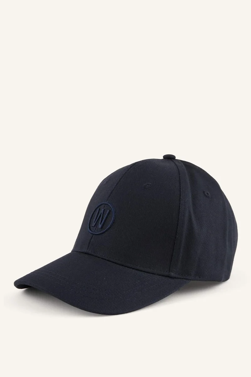 ديفاكتو Man W Embroidered Gabardine Black Cap