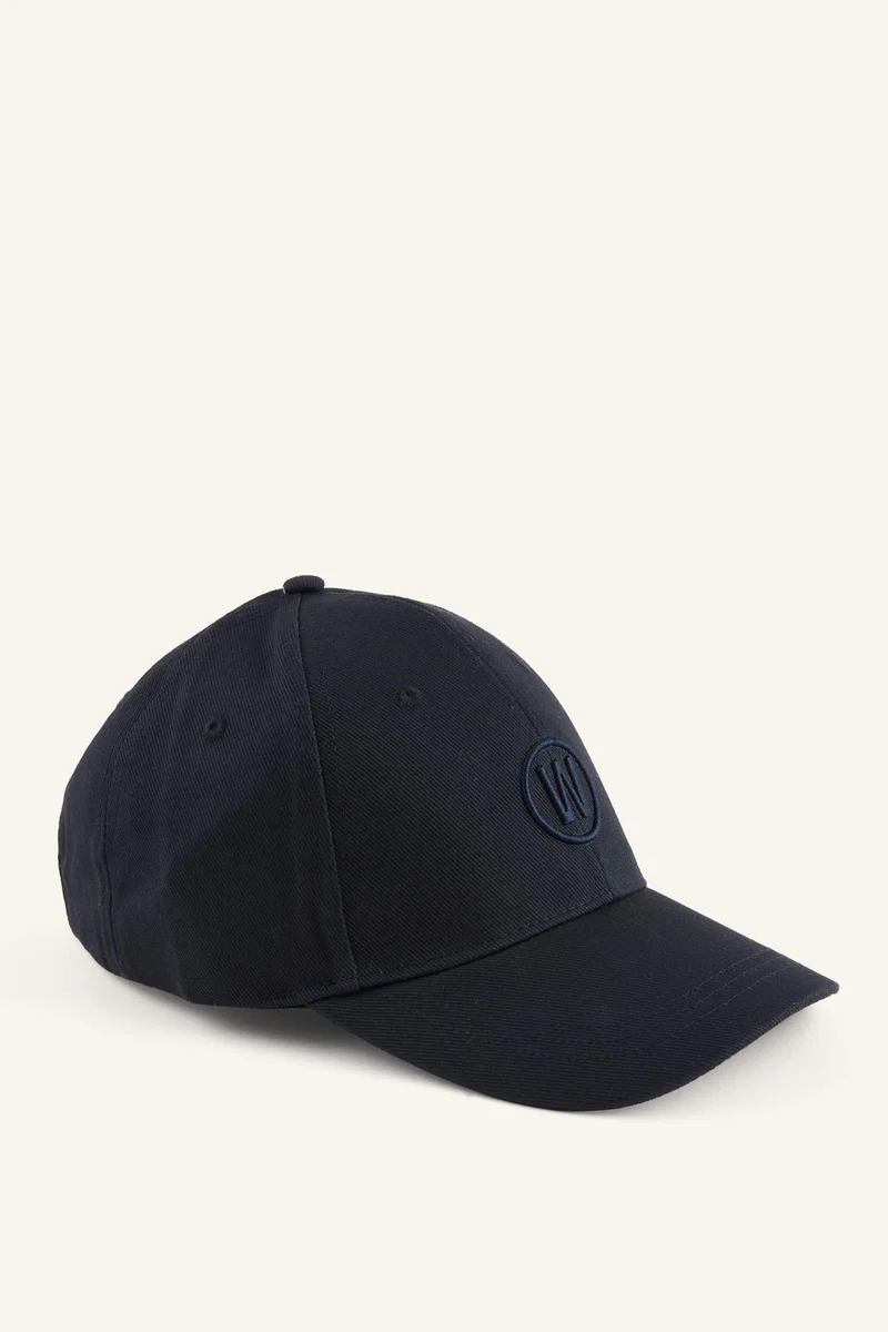 ديفاكتو Man W Embroidered Gabardine Black Cap
