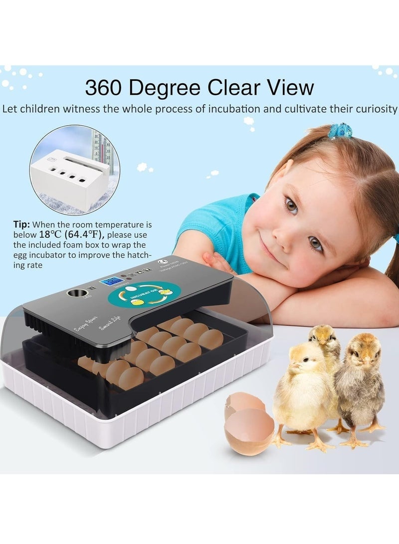 Arabest حاضنة بيض رقم 9-35 حاضنات بيض رقمية لتفريخ البيض مع محول أوتوماتيكي بالكامل، تحكم في الرطوبة، كشاف LED، حاضنة بيض صغيرة لتربية الدجاج، البط، الطيور - Image 3