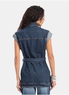 Carina Denim Vest With Belt  - Image 3