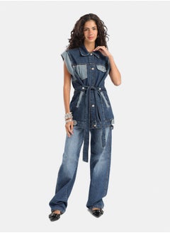 Carina Denim Vest With Belt  - Image 5