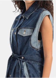 Carina Denim Vest With Belt  - Image 4