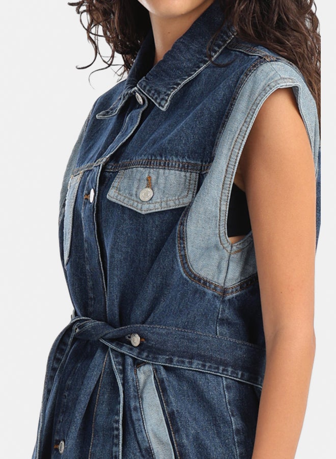 Carina Denim Vest With Belt  - Image 4