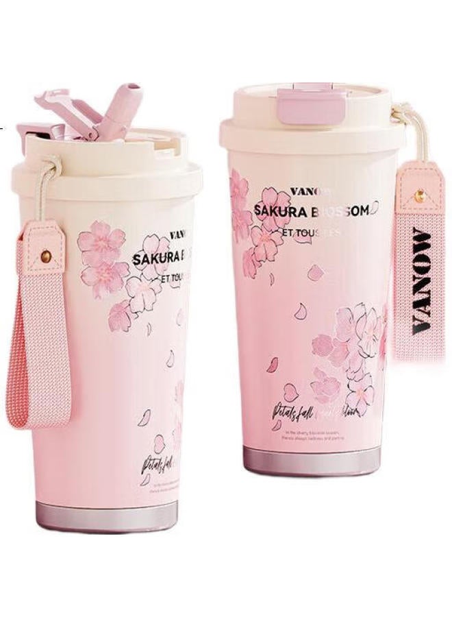 Vanow Insulated Mug For Women With Ceramic Inner Liner, Birthday Gift, Coffee Cup, Water Bottle, Stylish, Large Capacity, Practical - Image 1