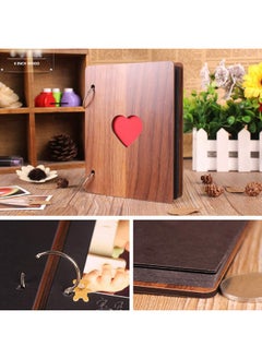 DENPETEC Scrapbook Album, Scrapbook Wooden Photo Album Guest Book DIY Memories Book with 30 Black Pages Present for Christmas Valentines Anniversary Mother's Day Birthday Gift  - Image 5