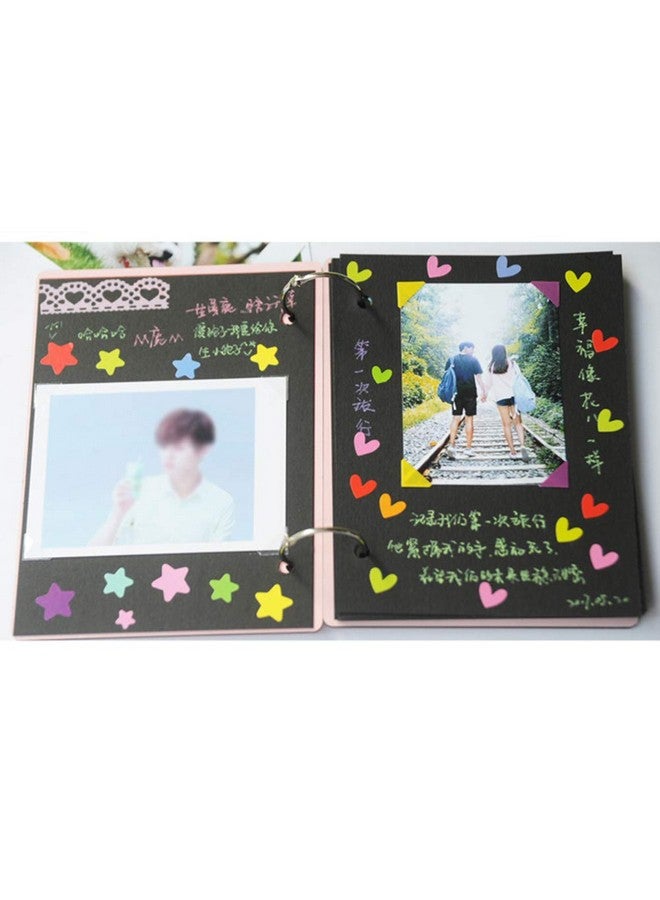 دينبيتيك ألبوم قصاصات، ألبوم صور خشبي، كتاب ضيوف، كتاب ذكريات DIY مع 30 صفحة سوداء، هدية لعيد الميلاد وعيد الحب والذكرى السنوية وعيد الأم وهدية عيد الميلاد - Image 4