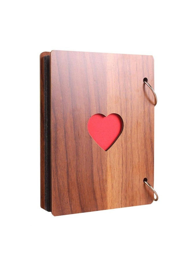 دينبيتيك ألبوم قصاصات، ألبوم صور خشبي، كتاب ضيوف، كتاب ذكريات DIY مع 30 صفحة سوداء، هدية لعيد الميلاد وعيد الحب والذكرى السنوية وعيد الأم وهدية عيد الميلاد - Image 1