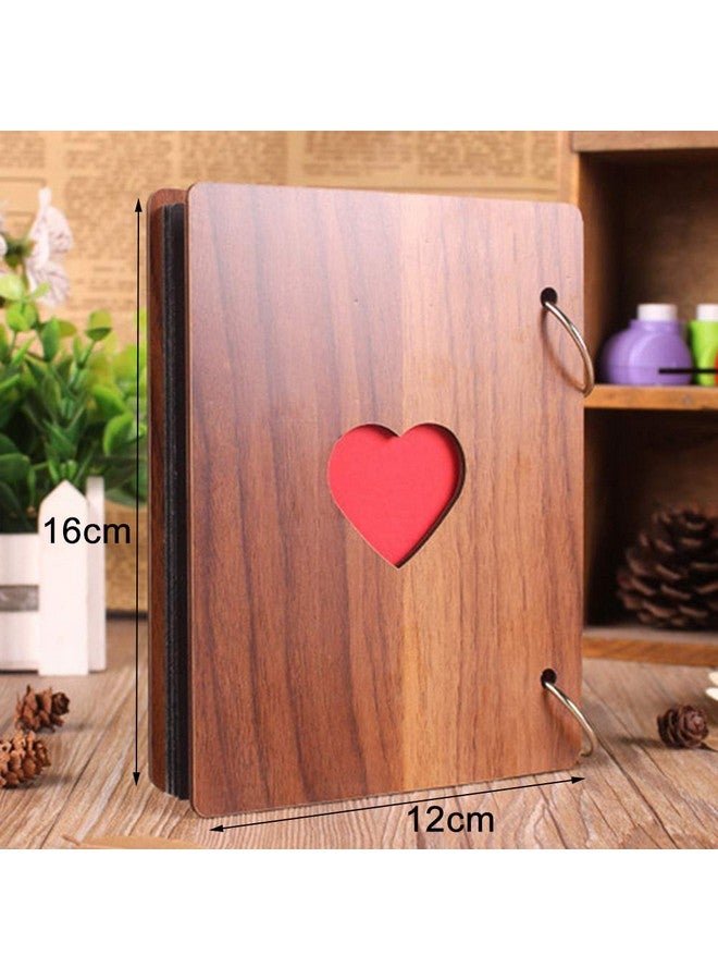 دينبيتيك ألبوم قصاصات، ألبوم صور خشبي، كتاب ضيوف، كتاب ذكريات DIY مع 30 صفحة سوداء، هدية لعيد الميلاد وعيد الحب والذكرى السنوية وعيد الأم وهدية عيد الميلاد - Image 2