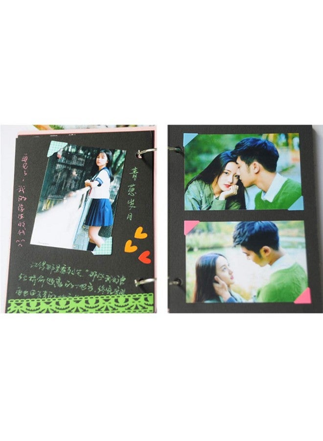 دينبيتيك ألبوم قصاصات، ألبوم صور خشبي، كتاب ضيوف، كتاب ذكريات DIY مع 30 صفحة سوداء، هدية لعيد الميلاد وعيد الحب والذكرى السنوية وعيد الأم وهدية عيد الميلاد - Image 3