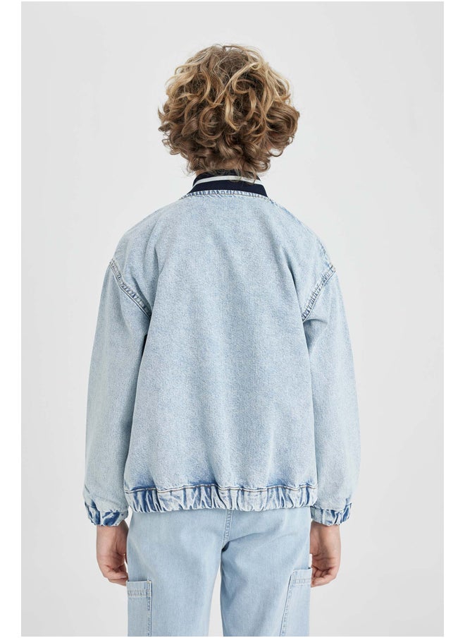 DeFacto Boy Bomber Long Sleeve Denim Jacket  - Image 3