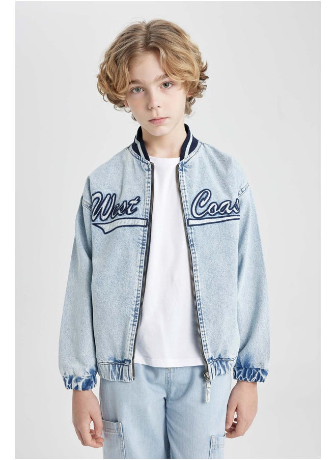 DeFacto Boy Bomber Long Sleeve Denim Jacket  - Image 5