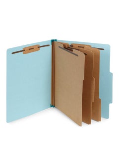 Blue Summit Supplies Light Blue Classification Folders 3 Dividers Letter Size With 2 Inch Tyvek Expansions 8 Section 10 Pack  - Image 1