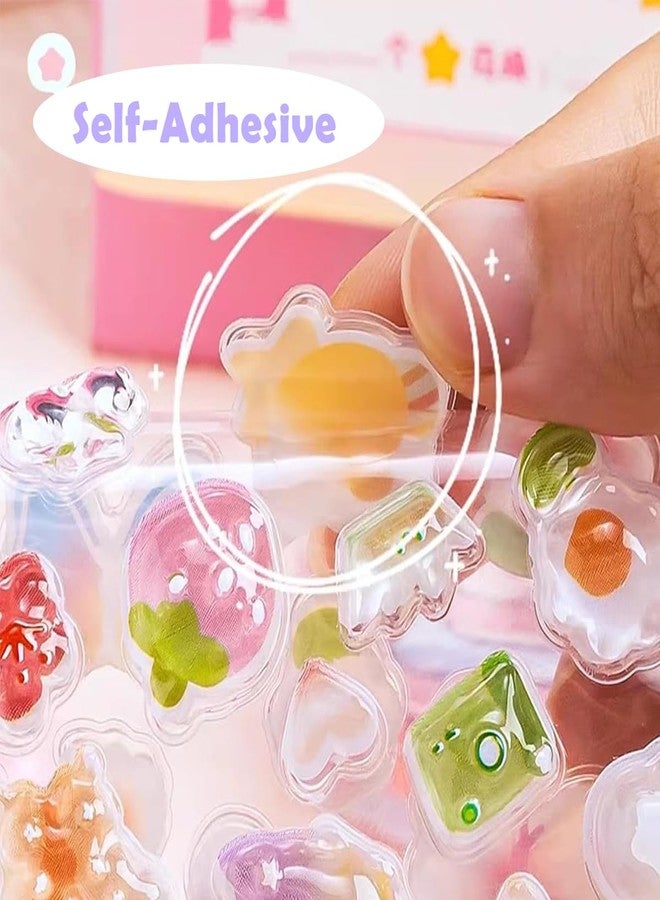 PATPAT® 6 Sheet Cartoon Phone Sticker 3D Colored Clear Resin Puffy Cute Stickers Ornament DIY Journaling Stickers Decorative Clear DIY Ornament Decals for Notebook, Laptop Cover - Image 4