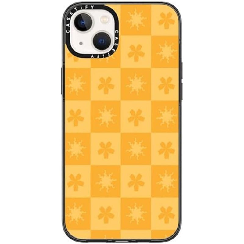 Casetify Compact iPhone 14 Plus Case 【Lightweight / 4 ft. 2X Military Grade Drop Protection/Slim】 - Sun/Flower - Clear Black