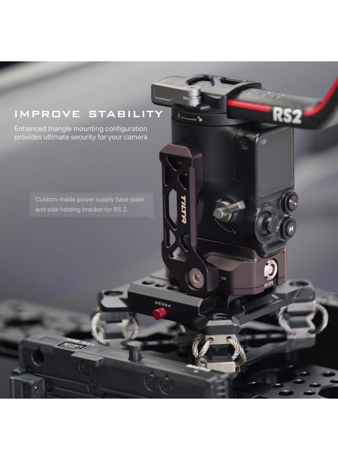Tilta لوحة قاعدة مزود الطاقة لجهاز DJI Ronin متوافقة مع RS 3 PRO / RS2 جيمبال | حل طاقة خارجي لـ RS2، مع حامل أمان مرفق | TGA-PBP - Image 3