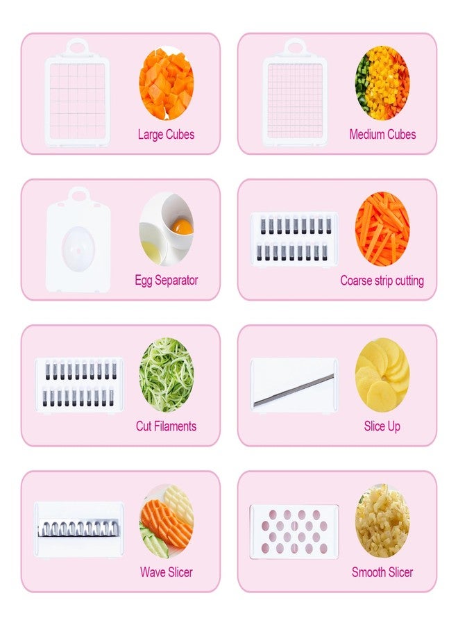 FALF Vegetables Chopper-onions Chopper, Food Chopper,Salad Chopper, Fruits Chopper,potato slicer, vegetables Slicer & Veggie Chopper (Pink) - Image 2