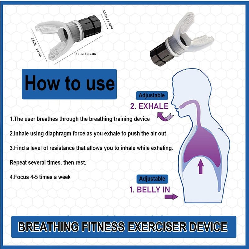 VEZE Breathing Fitness Exerciser Device Breathing Exerciser Breathing Expander Breathe Easier with Stronger Suitable and Adjustable for All - Image 4
