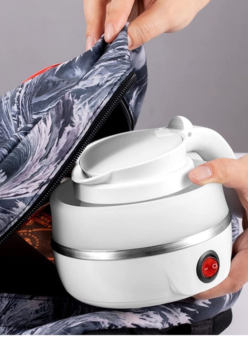 600ml Portable Folding Electric Kettle, Food Grade Silicone Kettle with Separable Power Cord, Mini Collapsible Water Container for Home Kitchen Outdoor (Pink) - Image 2