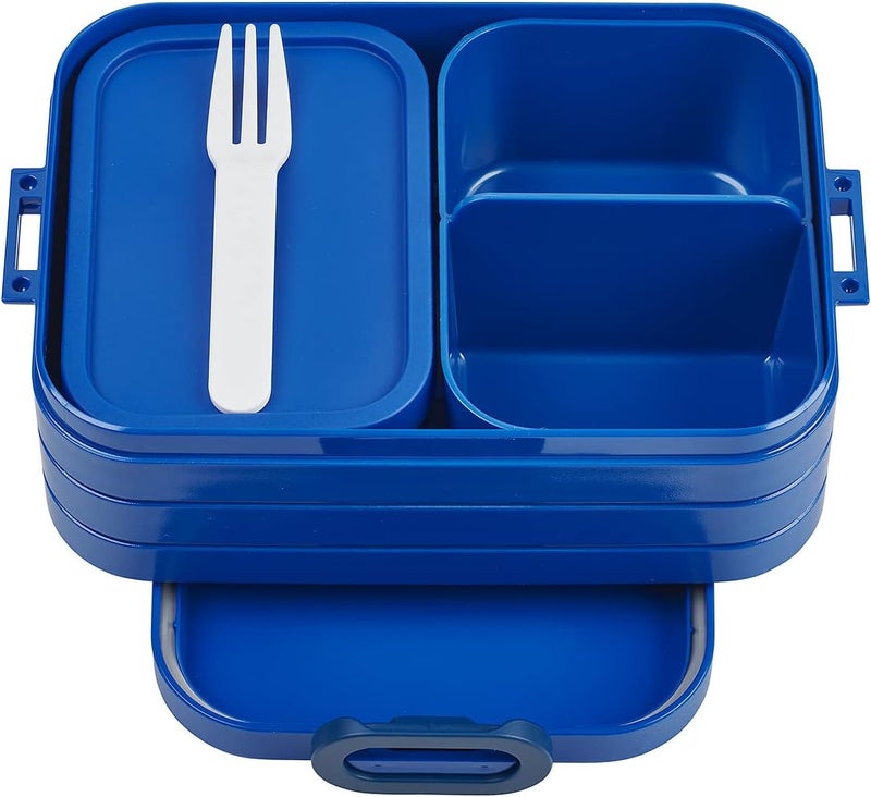 Mepal Bento Box Midi - For 2 Sandwiches or 4 Slices of Bread - Lunch Box for Small Snacks & Leftovers - Adults - Vivid Blue - Image 1