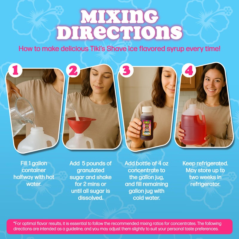 Tiki's Shave Ice Syrup Concentrate for Snow Cones & Shaved Ice - Natural Syrup for Beverages & Desserts - Ideal for Snow Cone, Slushie Machines - STRAWBERRY 4 Fl Oz (Pack of 1) - Image 4