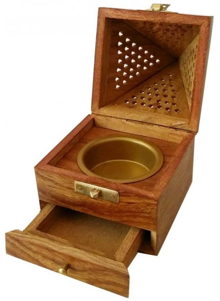 DubaiGallery Pyramid Shaped Incense Burner Brown - Image 3