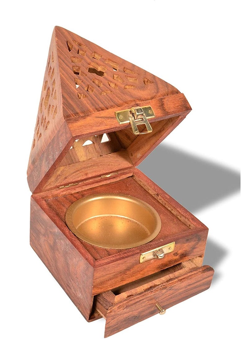 DubaiGallery Pyramid Shaped Incense Burner Brown - Image 4