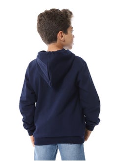 Andora Navy Blue Zipper Closure Fleeced Boys Sweatshirt_Navy Blue  - Image 3