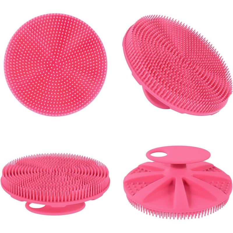 Cuzenal Soft Silicone Body Brush Scrubber Shower Brush Handheld Cleansing Skin Brush, Gentle Exfoliating and Lather Well 1 Pcs Food-Grade (Pink) - Image 1