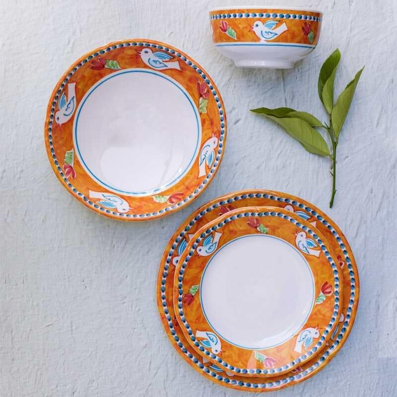 Vietri Vietri Melamine Campagna Uccello Unbreakable Pasta Bowl 875 Plastic Soup Salad Spaghetti Server  - Image 3