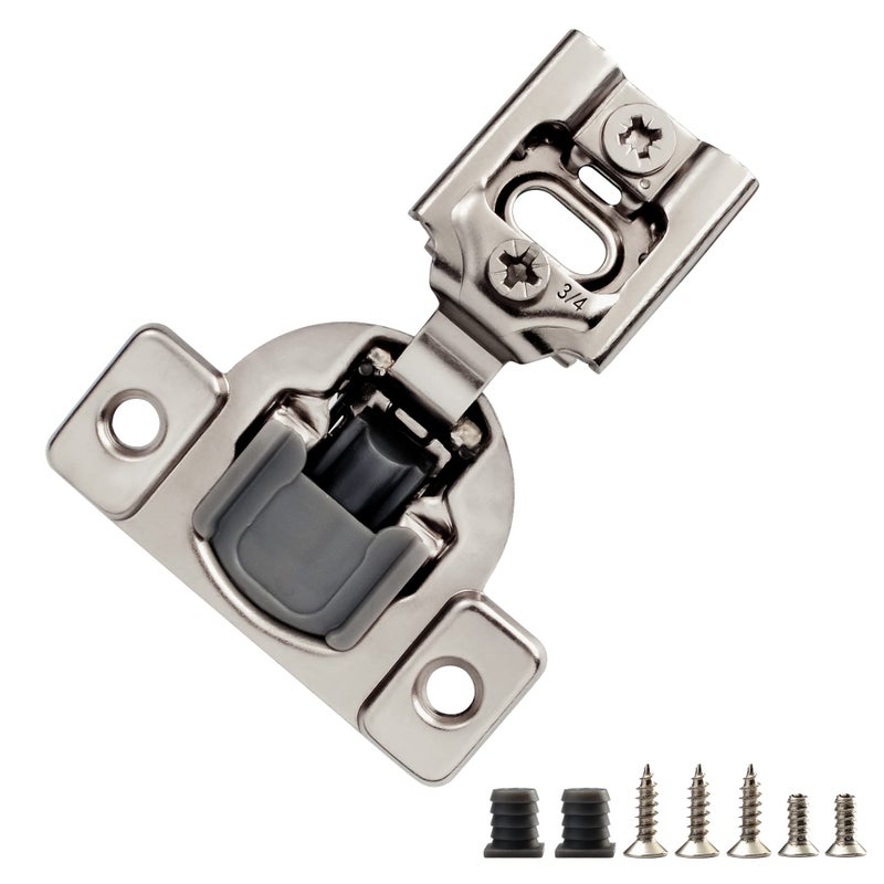 Stianc 10 Pack 3/4"" Overlay 2D Soft Close Hinges For Face Frame Kitchen Cabinet  3 Way Adjustability  Quiet Self-Shut Door 105 Degree - Image 1