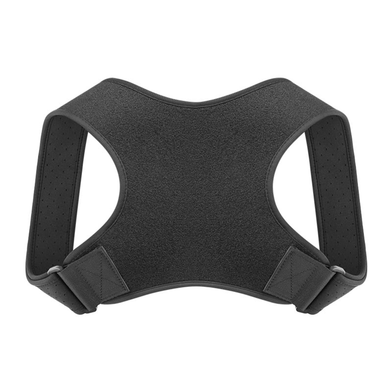 Posture Corrector: Black Adjustable Fit Breathable Fabric - Durable Spine Alignment for Unisex Back Neck Shoulder Pain Relief, Home Office Daily Use - Image 1