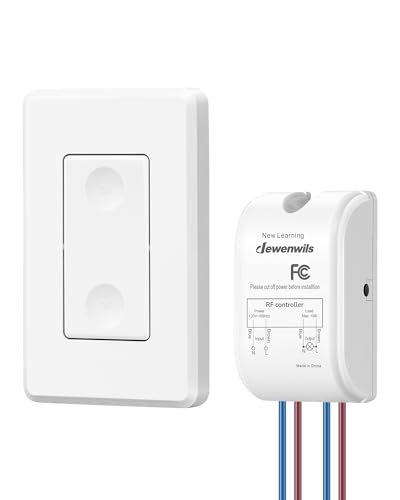 DEWENWILS Wireless Light Switch Kit - No Wiring, 10A/1000W, 100 Ft RF Range, Remote Control for Ceiling Lights, Fans, Lamps - Image 1