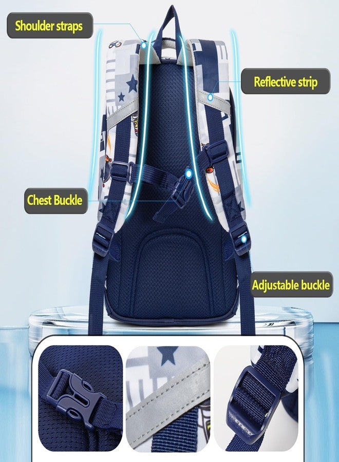 NETIZEN Cool Kid Space Theme Kids Backpack, Navy Blue with Stars Pattern, Lightweight School Bag for Kids - Image 3