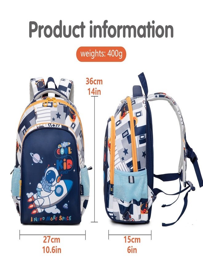 NETIZEN Cool Kid Space Theme Kids Backpack, Navy Blue with Stars Pattern, Lightweight School Bag for Kids - Image 5