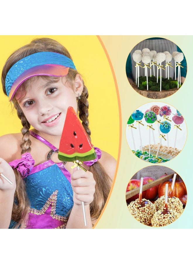 Windspeed 300 PCS Acrylic Cake Pop Sticks and Wrappers Set, Cake Pop Bags with Ties and Sticks Including 100 Pcs 6 inch Clear Sticks for Cake Topper, 100 Pcs Gold Twist Ties and 100 Pcs Lollipop Bags - Image 5
