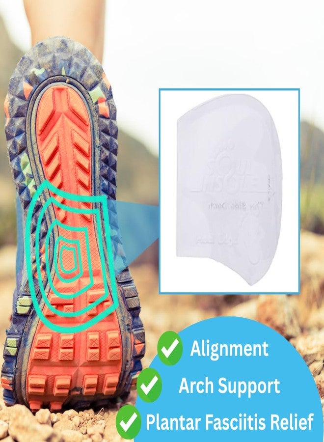 Soul Insole نعل داخلي تقويمي من سول إنسول شوز بابل - نعال داخلية من جل الذاكرة لعلاج التهاب اللفافة الأخمصية، والانقلاب الداخلي للقدم، وآلام الكعب، ودعم قوس القدم، ودعم منتصف القدم (شفاف (دعم أكثر سمكًا)، متوسط) - Image 3