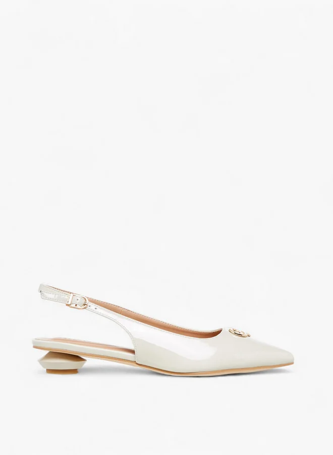 Celeste Women's Metal Accent Pointed Shoes with Buckle Closure