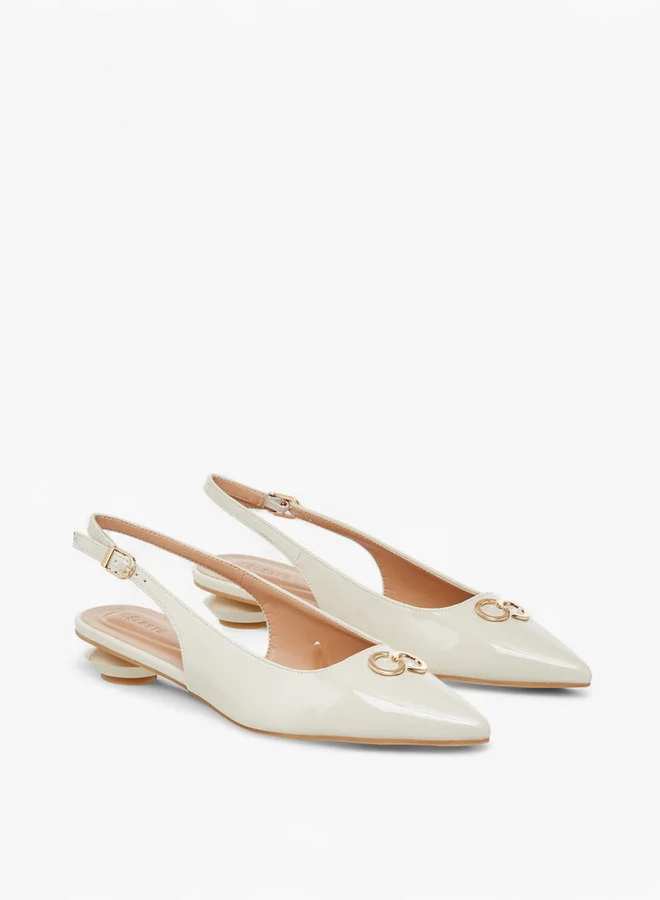 Celeste Women's Metal Accent Pointed Shoes with Buckle Closure