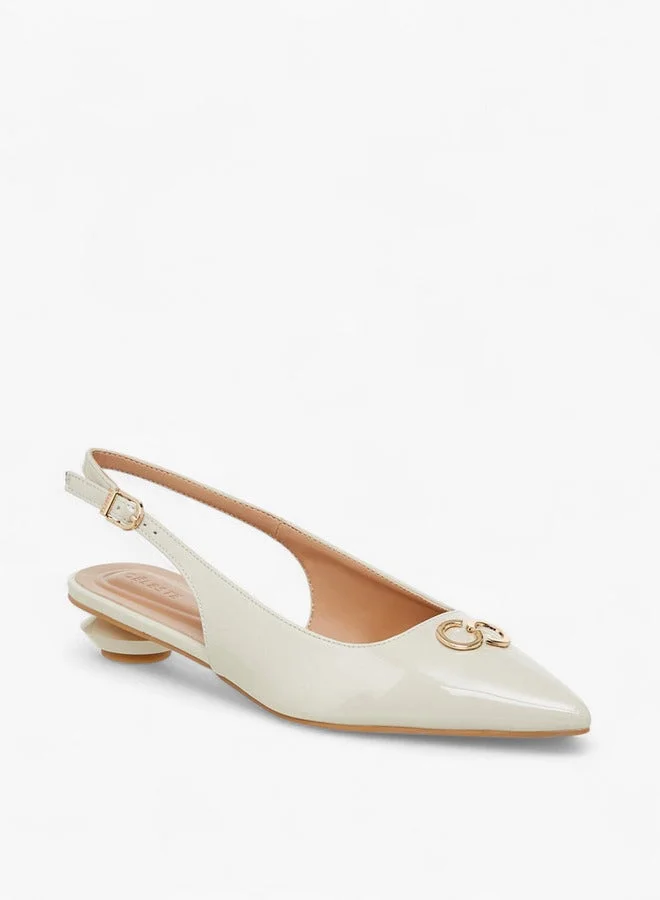 Celeste Women's Metal Accent Pointed Shoes with Buckle Closure