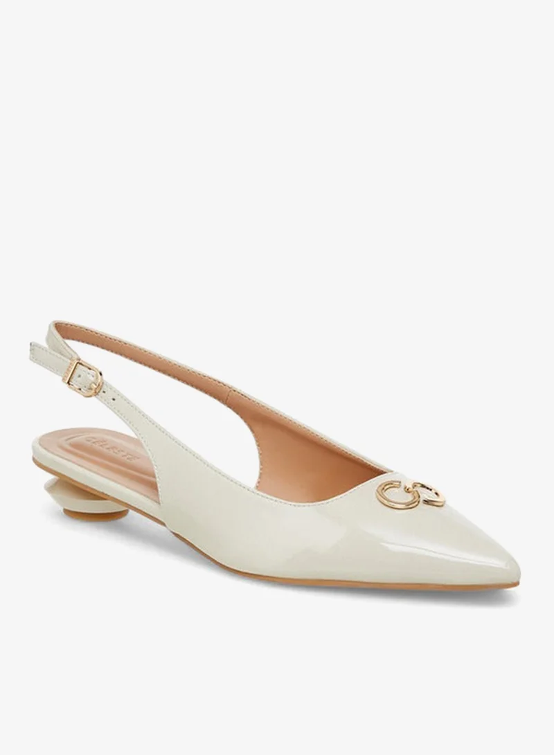 Celeste Women's Metal Accent Pointed Shoes with Buckle Closure