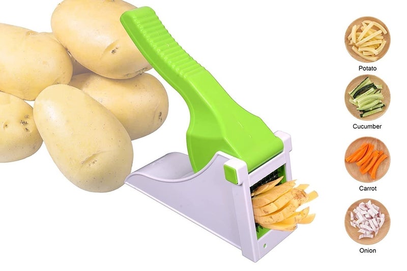 Moxstar Plastic French Fries Maker Tater Slicer & Vegetable Cutter Manual French Fry Cutter, Potato Cutter Stainless Steel Potato Slicer - Image 2